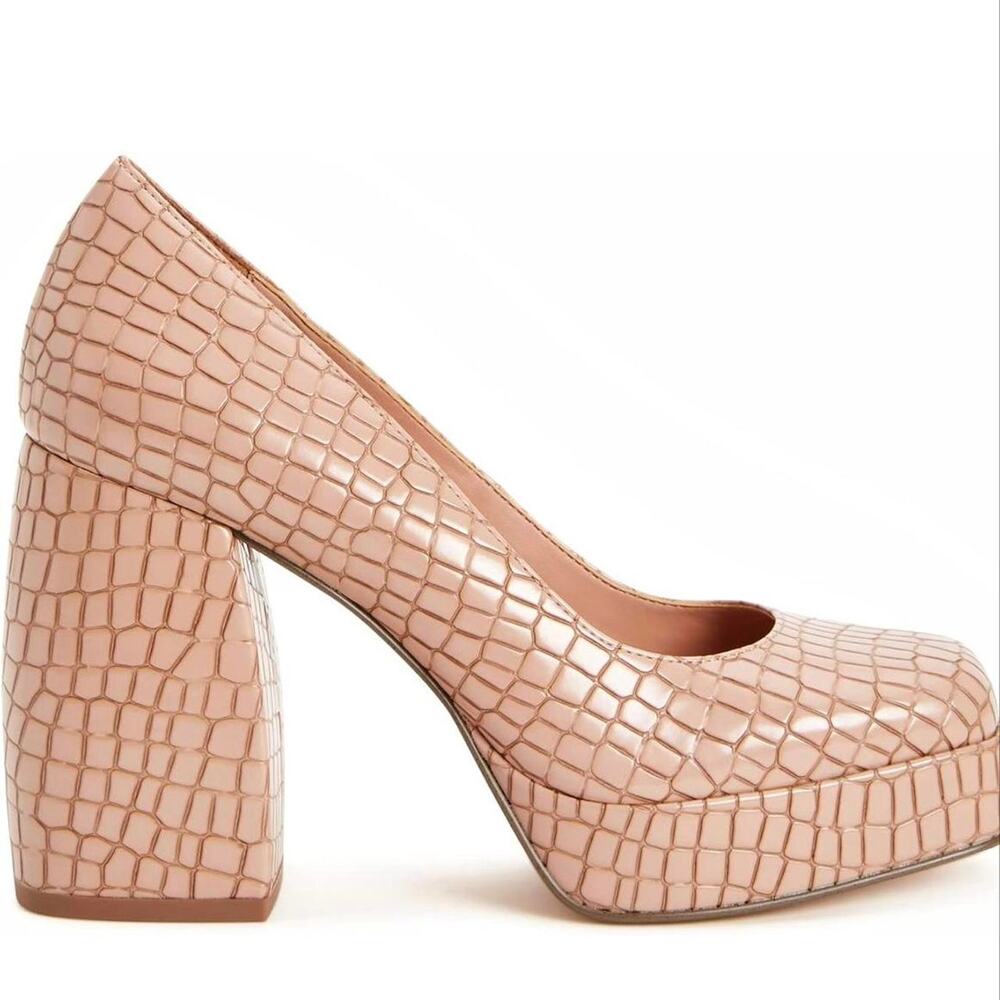 Katy Perry “The Uplift” Croc-Embossed Platform Block Heel Pumps  / Size 6